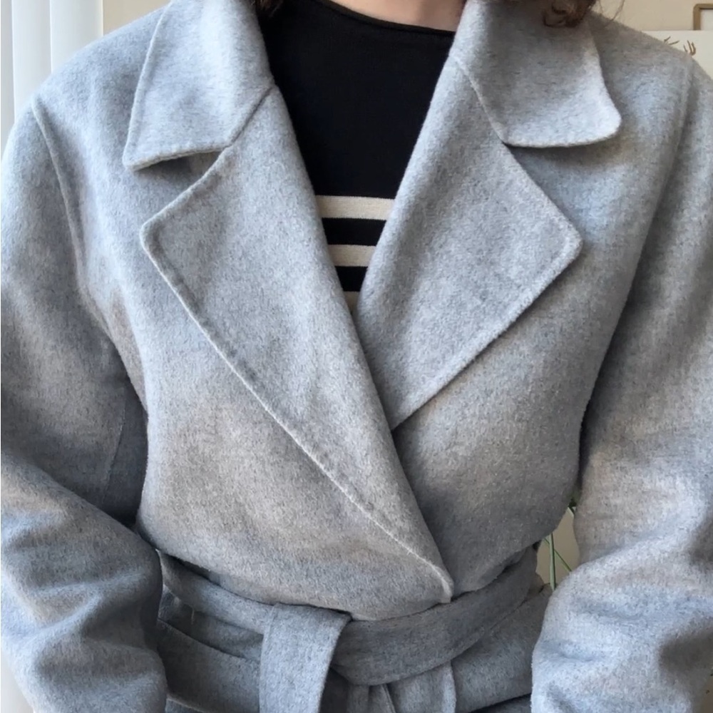 Reiss Millie Wool Blend Longline Overcoat, Grey, Size 6 - Picture 11 of 16